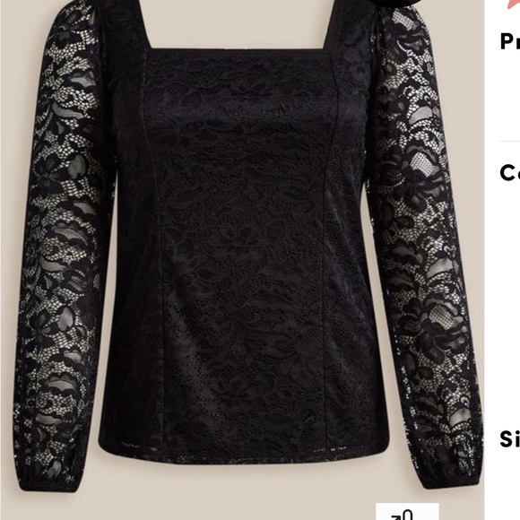 NWT LACE SQUARE NECK TOP - Picture 6 of 7